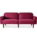 Best Choice Products Curved Convertible Futon, Velvet Fabric Split-Back Sleeper Bed