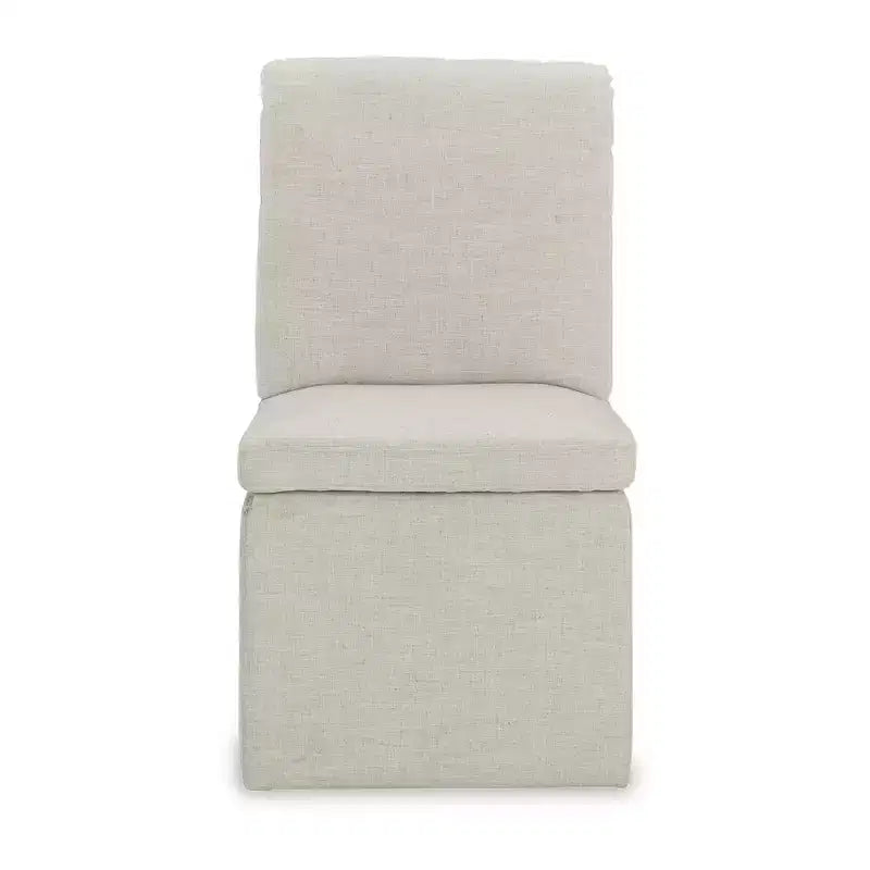 Chaise de salle à manger à roulettes, coloris avoine