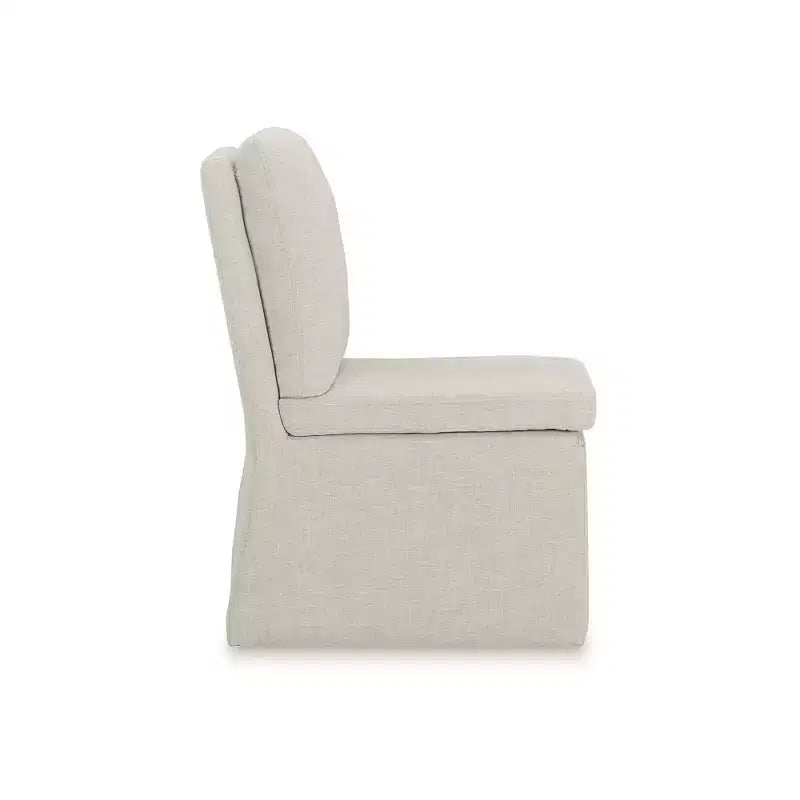 Chaise de salle à manger à roulettes, coloris avoine