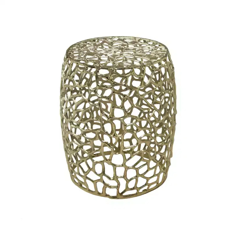 Table d'appoint moderne en aluminium en forme de tambour