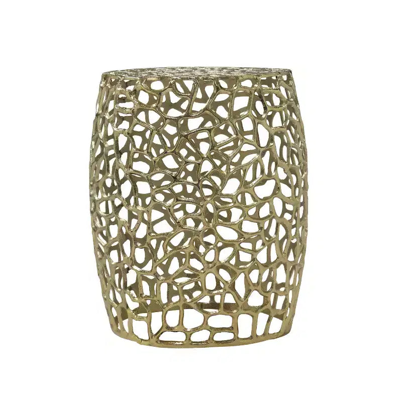 Table d'appoint moderne en aluminium en forme de tambour
