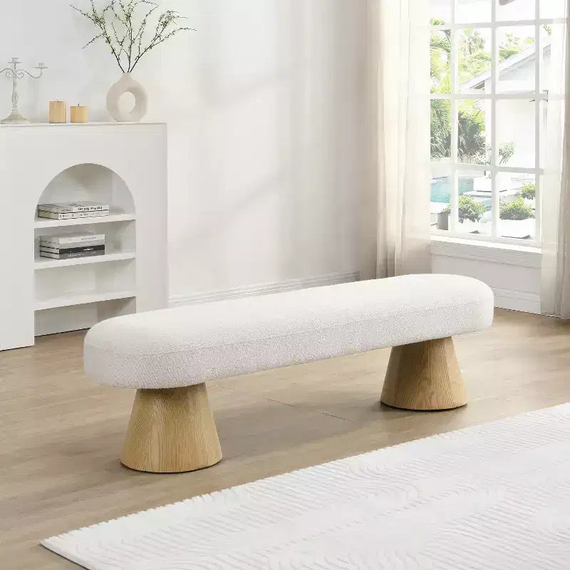 Tabouret de salle à manger moderne, multifonctionnel, rembourré en peluche bouclée
