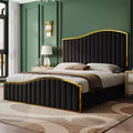 AMERLIFE Bed Frame with 61.4 High Velvet Upholstered Headboard and Footboard
