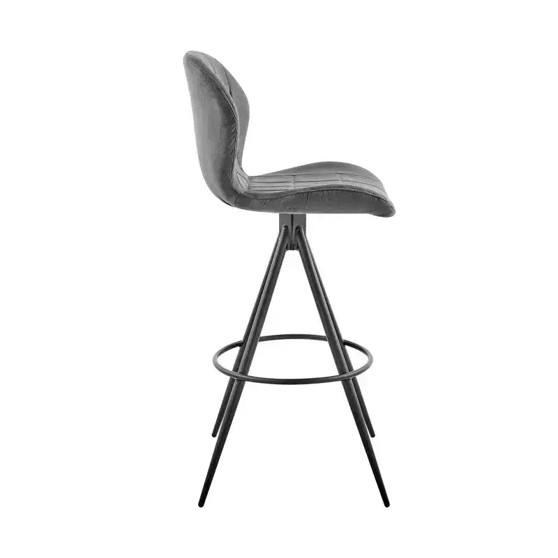 Tabouret de bar pivotant en tissu à hauteur de comptoir