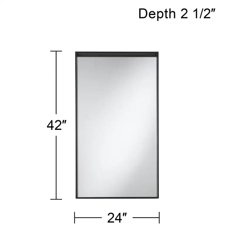 Miroirs muraux rectangulaires noirs mats 24 x 42