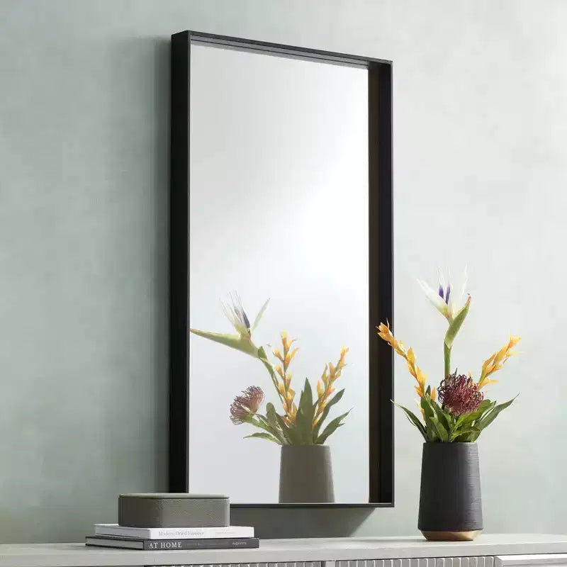 Miroirs muraux rectangulaires noirs mats 24 x 42