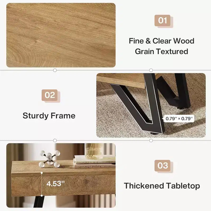 Table d'appoint : Conception étroite avec étagères de rangement, adaptée au salon, à la chambre, aux petits espaces ; finition naturelle.
