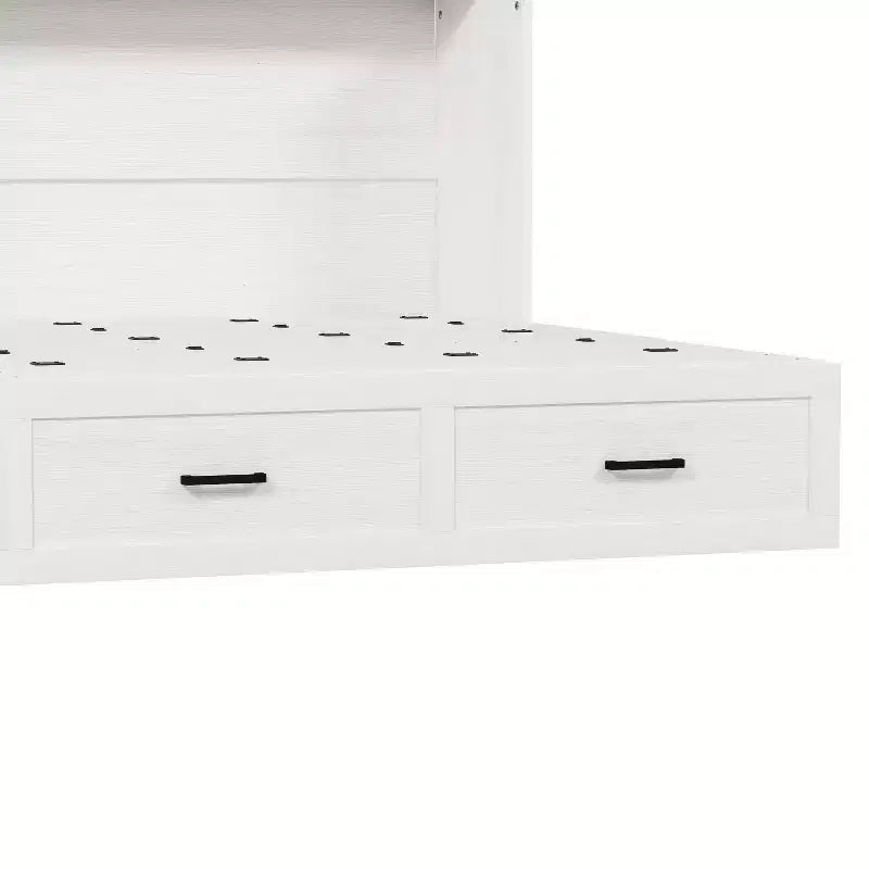 Lit escamotable Wood Murphy avec station de recharge et tiroirs de rangement