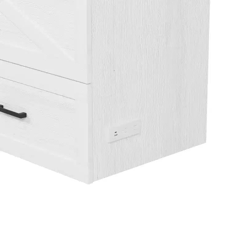 Lit escamotable Wood Murphy avec station de recharge et tiroirs de rangement