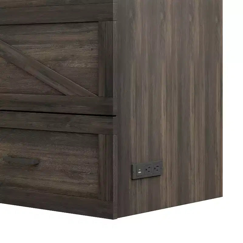 Lit escamotable Wood Murphy avec station de recharge et tiroirs de rangement