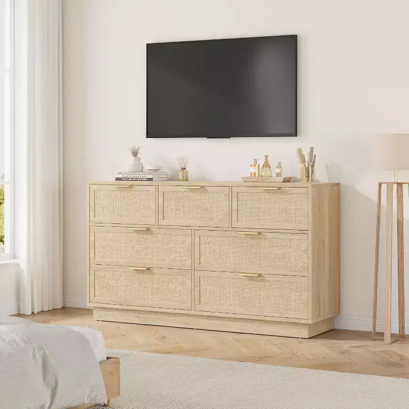 Commode tiroirs avec poignées dorées, meuble de rangement moderne en bois noir, large organisateur pour chambre à coucher, salon, couloir