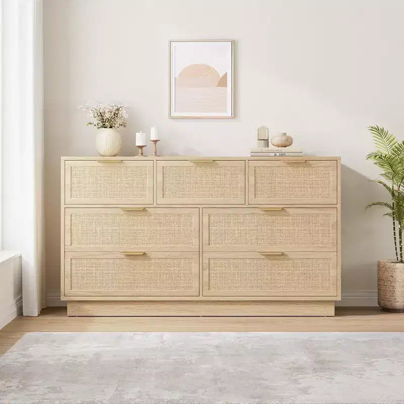Commode tiroirs avec poignées dorées, meuble de rangement moderne en bois noir, large organisateur pour chambre à coucher, salon, couloir