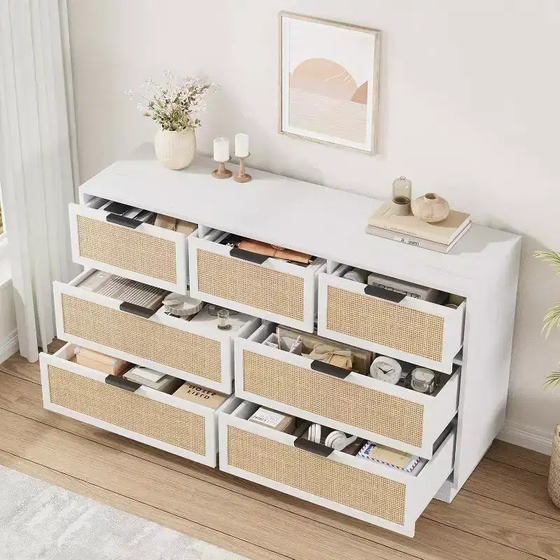 Commode tiroirs avec poignées dorées, meuble de rangement moderne en bois noir, large organisateur pour chambre à coucher, salon, couloir