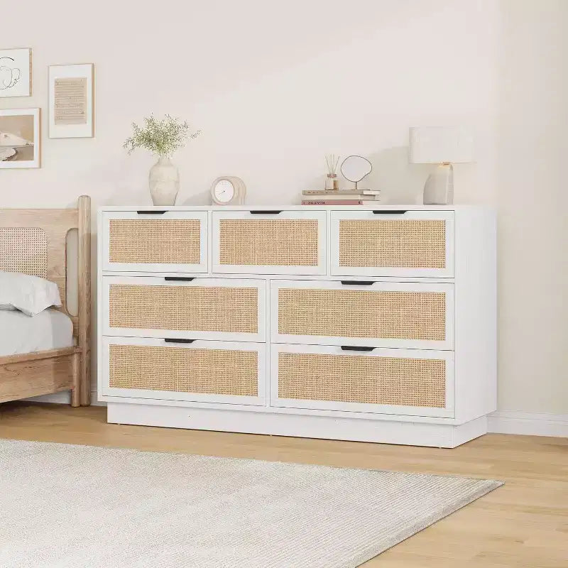 Commode tiroirs avec poignées dorées, meuble de rangement moderne en bois noir, large organisateur pour chambre à coucher, salon, couloir