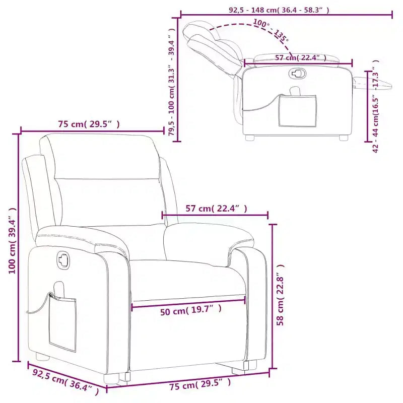 Fauteuil inclinable de massage relevable gris clair