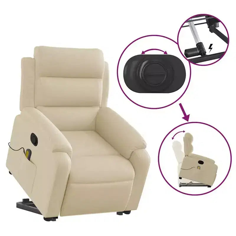 Fauteuil inclinable de massage relevable gris clair