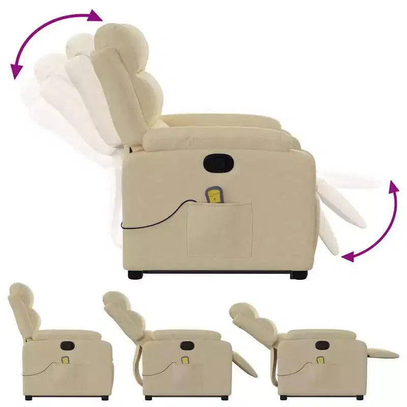 Fauteuil inclinable de massage relevable gris clair