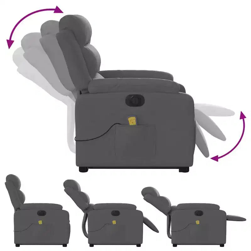 Fauteuil inclinable de massage relevable gris clair