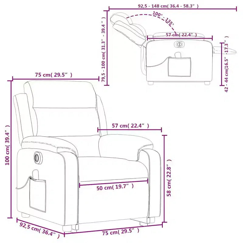 Fauteuil inclinable de massage relevable gris clair