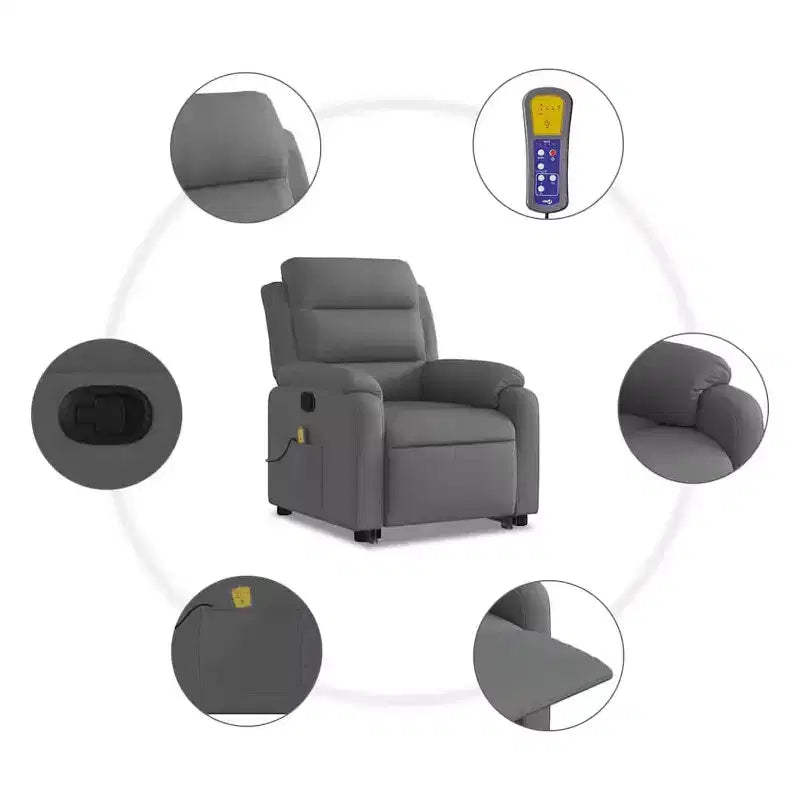 Fauteuil inclinable de massage relevable gris clair
