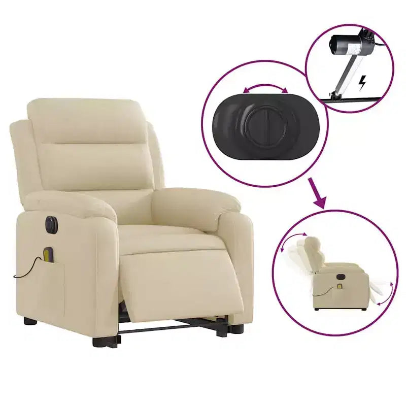 Fauteuil inclinable de massage relevable gris clair