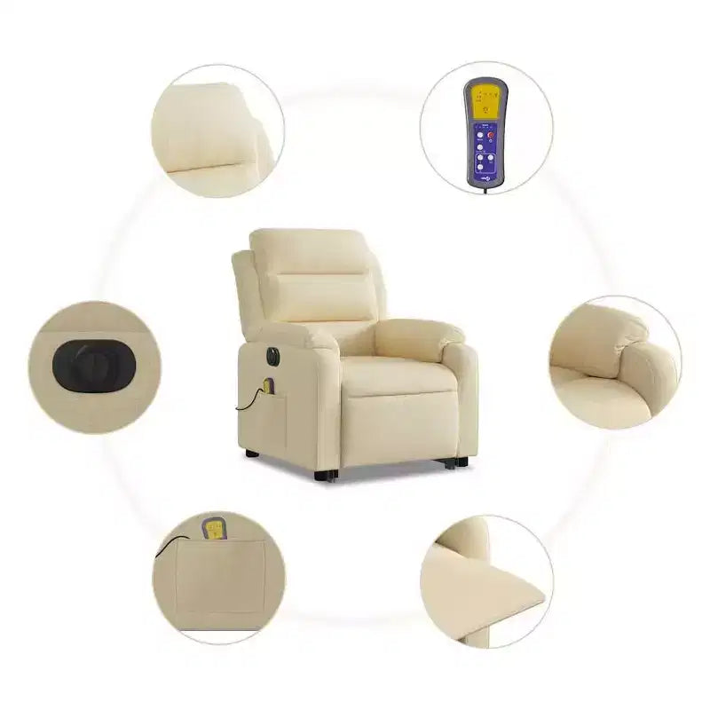 Fauteuil inclinable de massage relevable gris clair