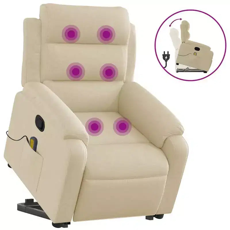 Fauteuil inclinable de massage relevable gris clair