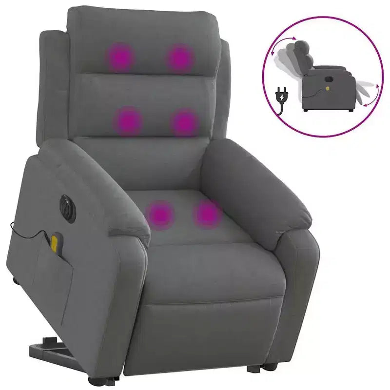 Fauteuil inclinable de massage relevable gris clair
