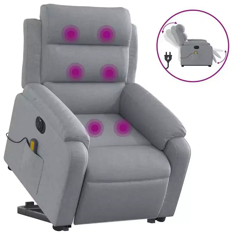 Fauteuil inclinable de massage relevable gris clair