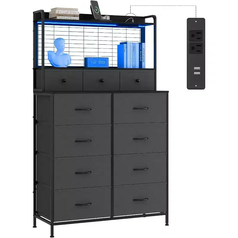 Commode intelligente, lumières LED RGB contrôlées par application, anti-basculement, marron