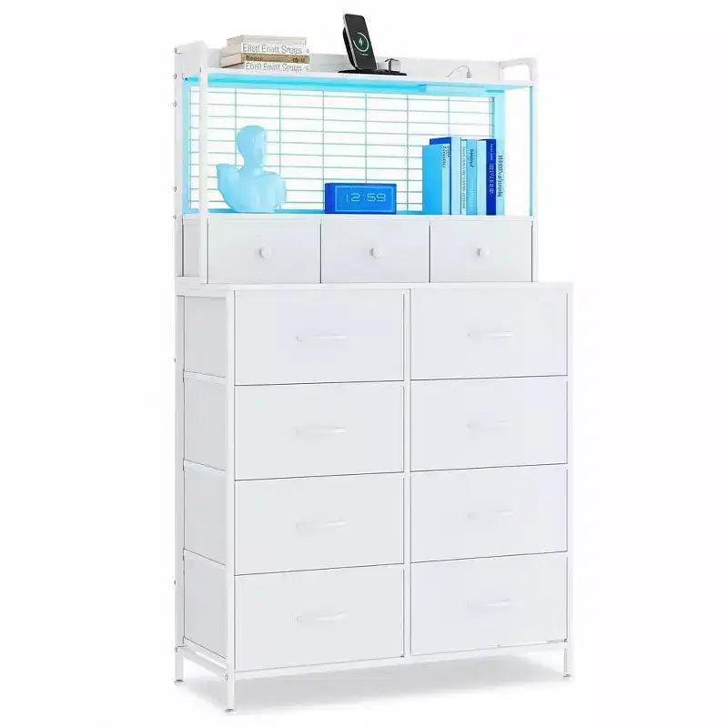 Commode intelligente, lumières LED RGB contrôlées par application, anti-basculement, marron