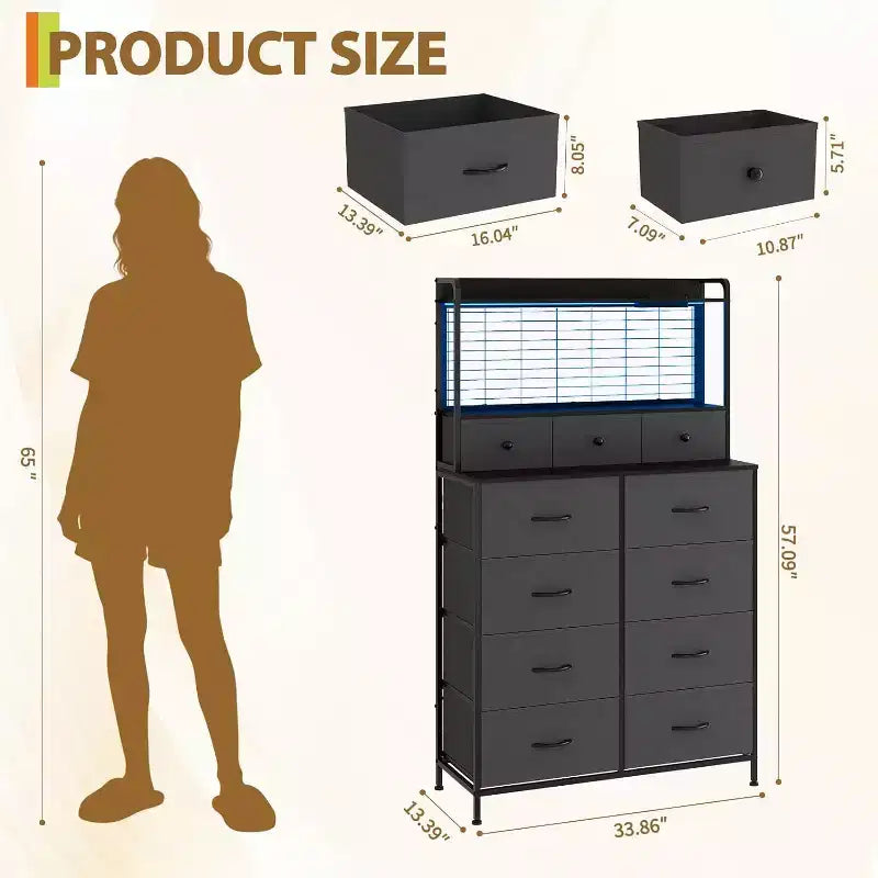 Commode intelligente, lumières LED RGB contrôlées par application, anti-basculement, marron