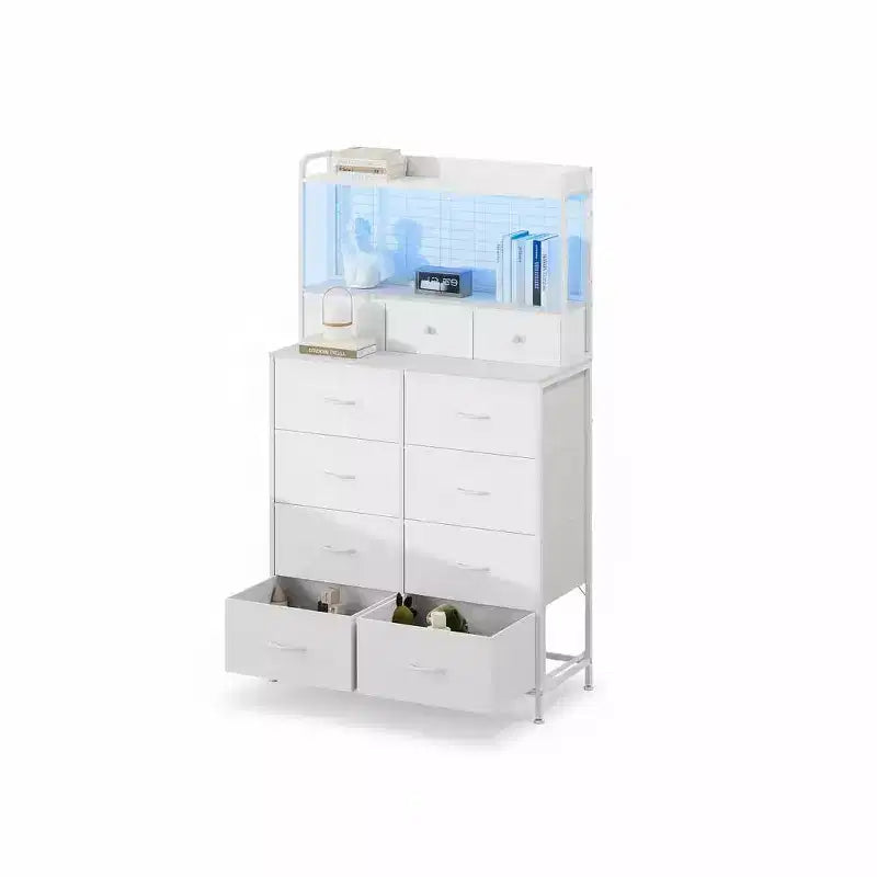 Commode intelligente, lumières LED RGB contrôlées par application, anti-basculement, marron
