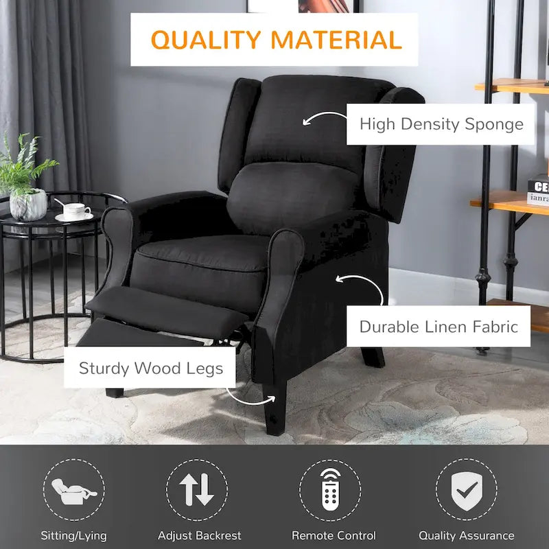 Heated Massage Recliner Chair with Lumbar Heating & Remote Controller