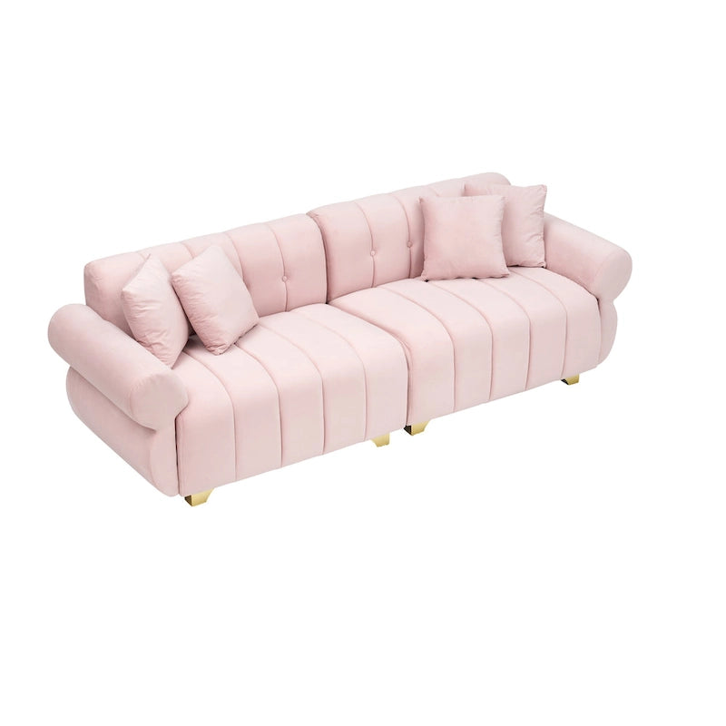 Pink 89 Velvet 3-seater Sofa with Spring-Wrapped Cushions