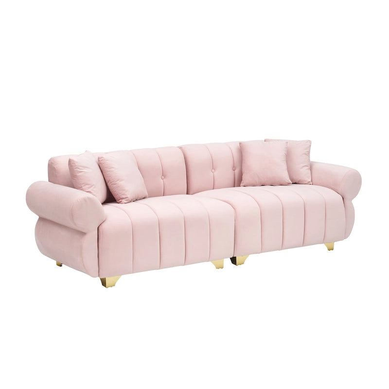 Pink 89 Velvet 3-seater Sofa with Spring-Wrapped Cushions