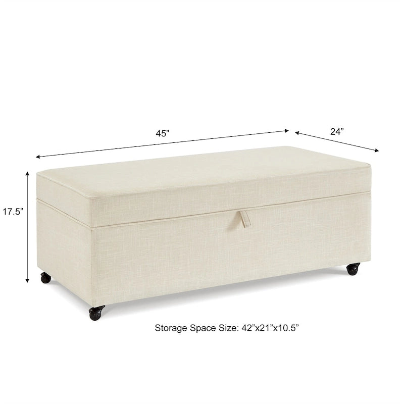 Modern Large Comfort Sofa Ottoman with Storage,Storage Ottoman