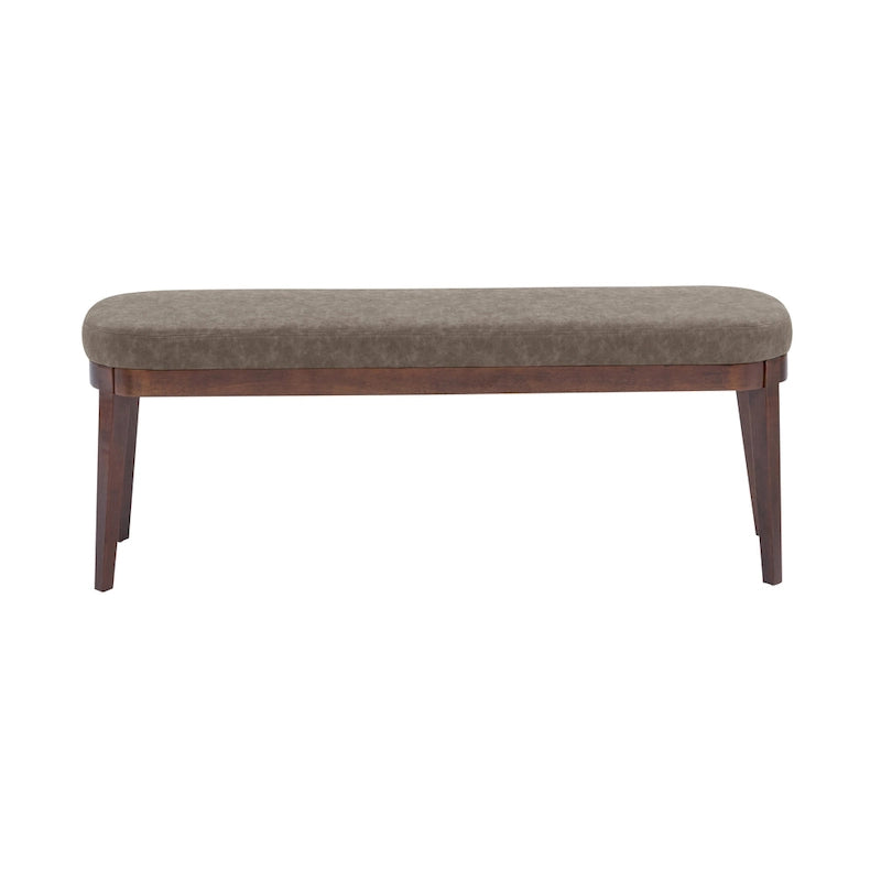 Forma Mid-Century Modern Faux Leather Bench with Wood Legs by Christopher Knight Home