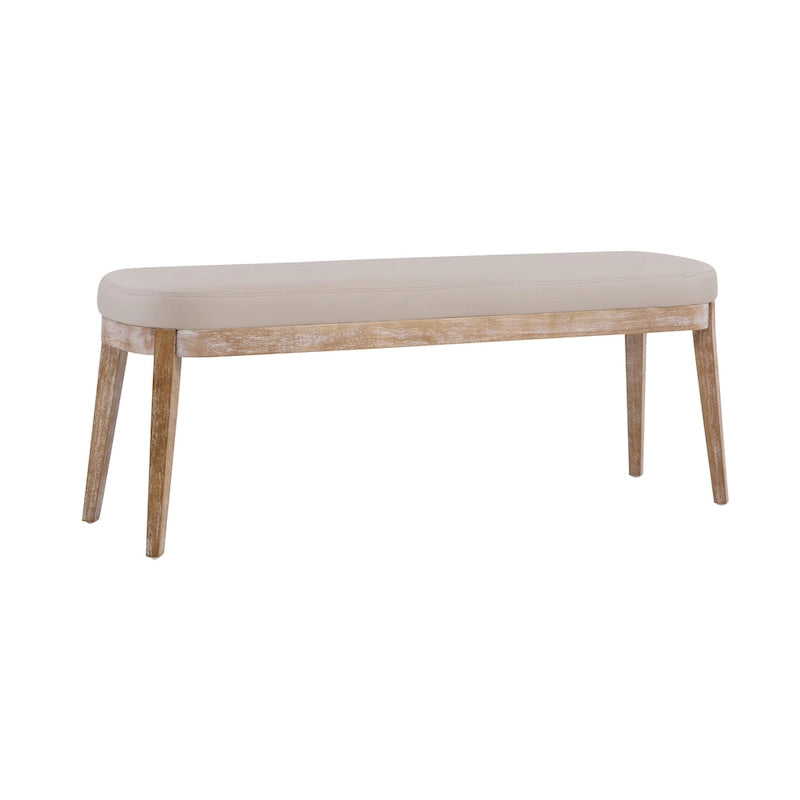 Forma Mid-Century Modern Faux Leather Bench with Wood Legs by Christopher Knight Home