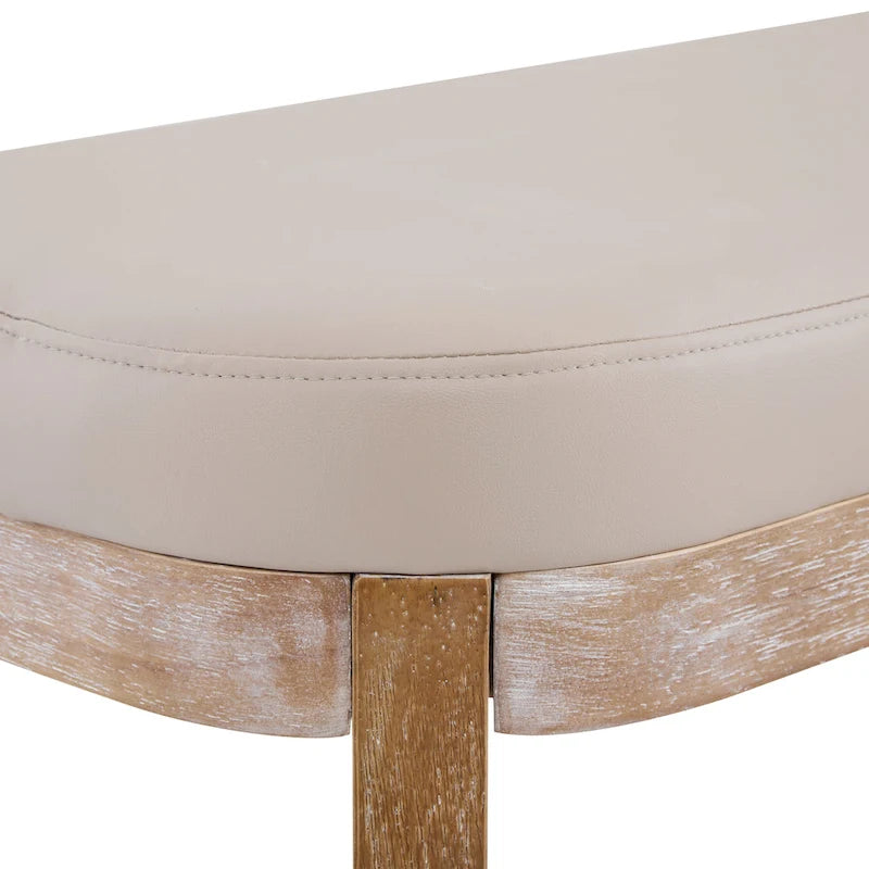 Forma Mid-Century Modern Faux Leather Bench with Wood Legs by Christopher Knight Home
