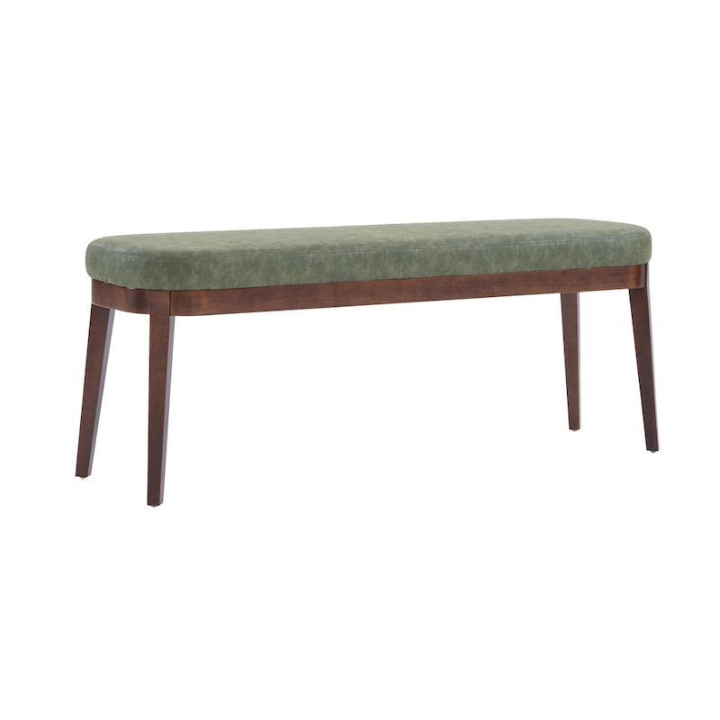 Forma Mid-Century Modern Faux Leather Bench with Wood Legs by Christopher Knight Home