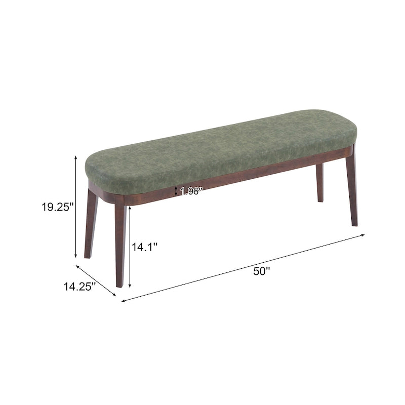 Forma Mid-Century Modern Faux Leather Bench with Wood Legs by Christopher Knight Home