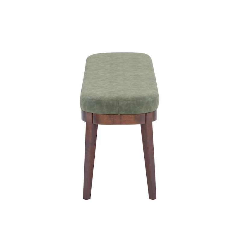 Forma Mid-Century Modern Faux Leather Bench with Wood Legs by Christopher Knight Home