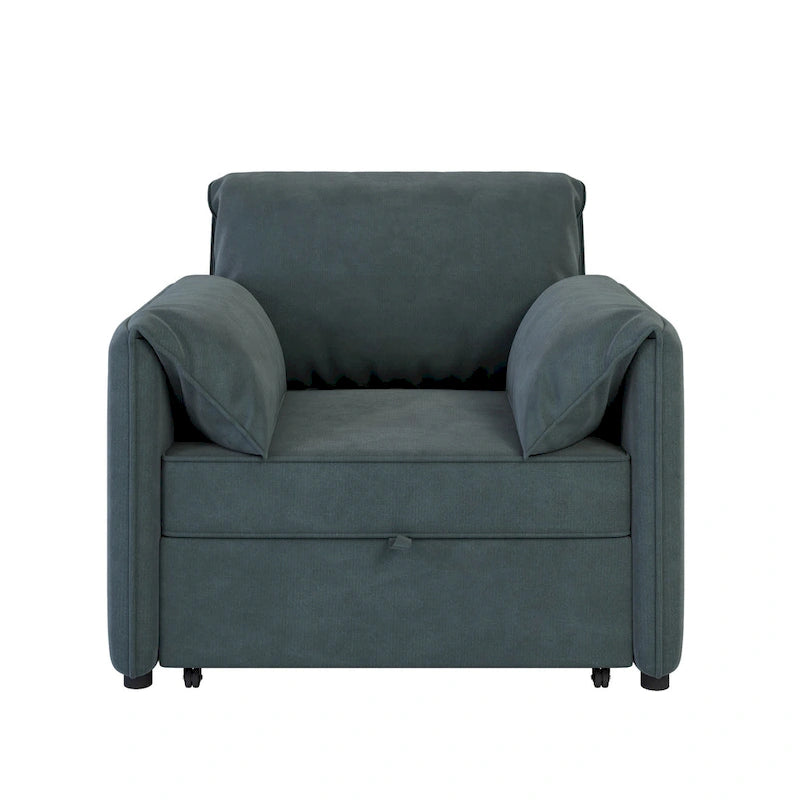 Roomfitters Convertible Sofa Bed, 3 in 1 Sleeper Chair with Adjustable Backrest and Thick Cushions, Linen Frame