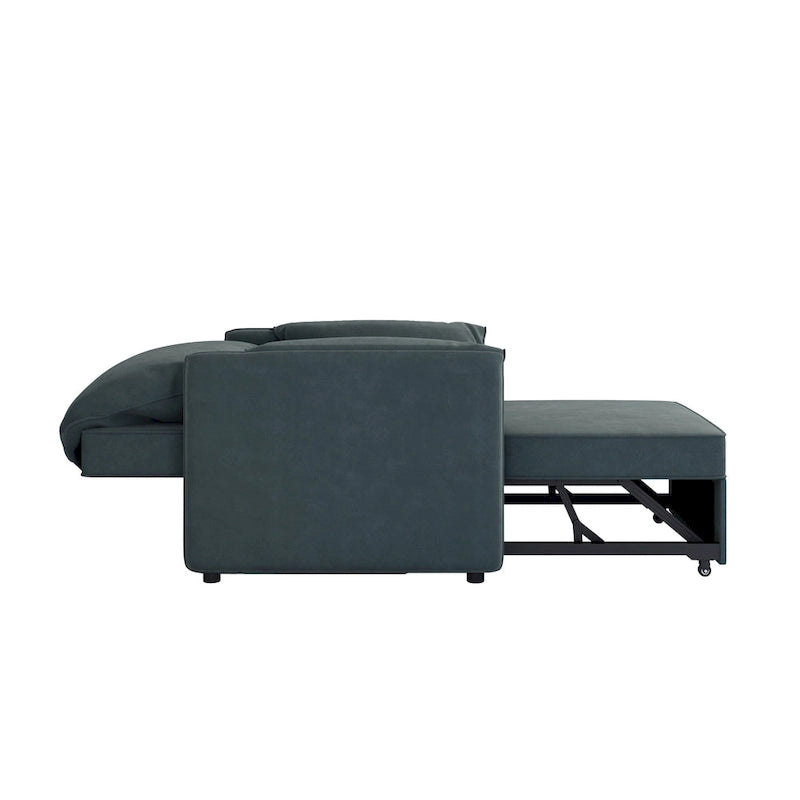 Roomfitters Convertible Sofa Bed, 3 in 1 Sleeper Chair with Adjustable Backrest and Thick Cushions, Linen Frame