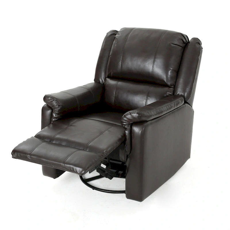 Roomfitters Fabric Glider Recliner with Swivel, Manual Reclining Chair