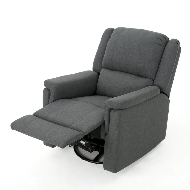 Roomfitters Fabric Glider Recliner with Swivel, Manual Reclining Chair