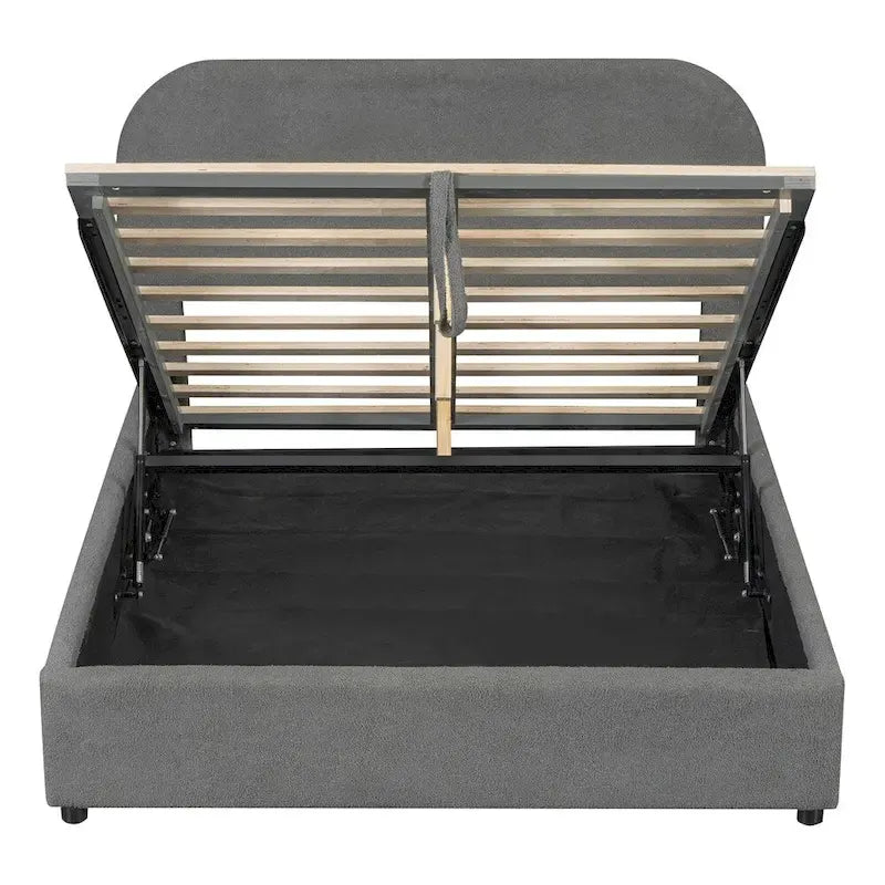 Full Size Upholstered Platform Bed with Hydraulic Storage System