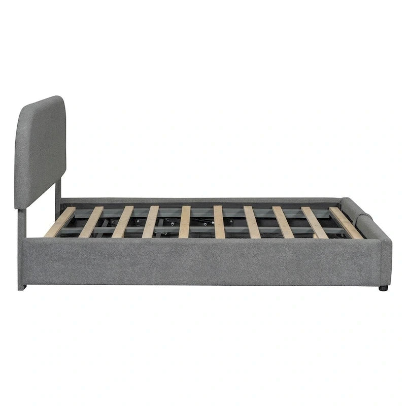 Full Size Upholstered Platform Bed with Hydraulic Storage System