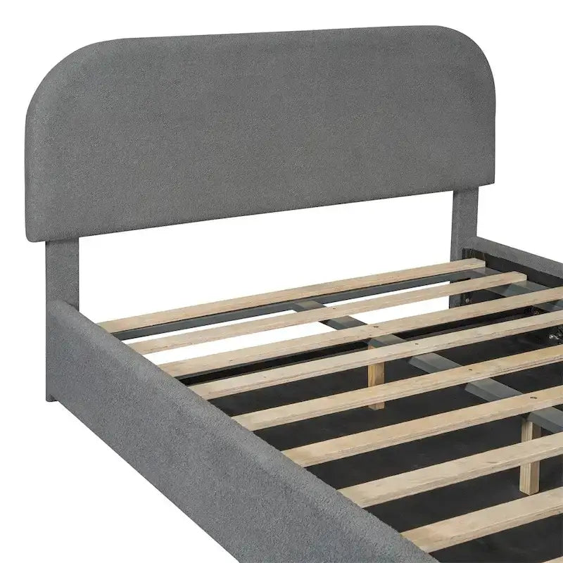 Full Size Upholstered Platform Bed with Hydraulic Storage System